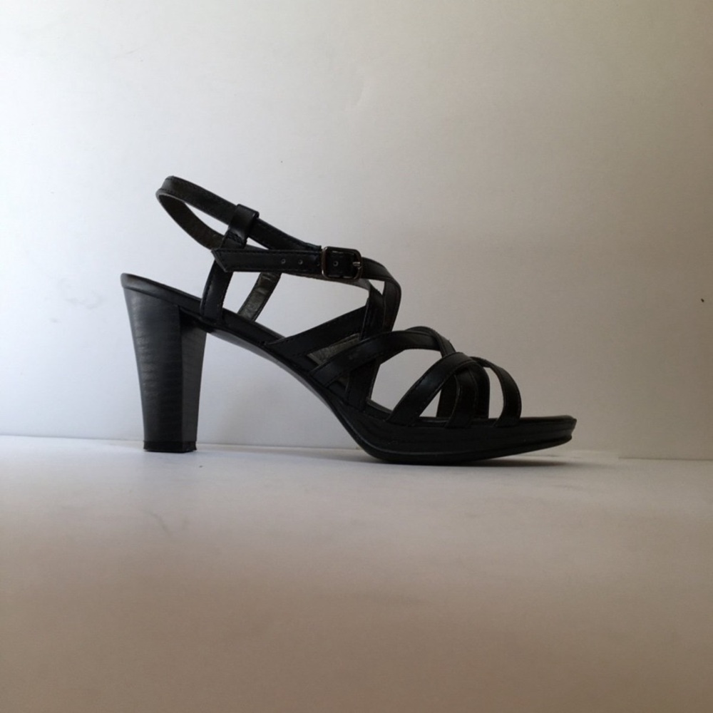 Mudd High Heel Strappy Sandals, Black, Size 7 - 7.5